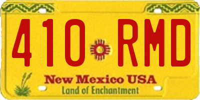 NM license plate 410RMD