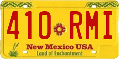 NM license plate 410RMI