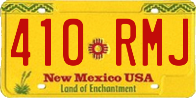 NM license plate 410RMJ