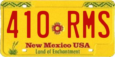 NM license plate 410RMS