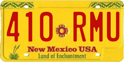 NM license plate 410RMU