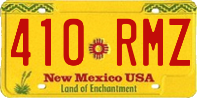 NM license plate 410RMZ