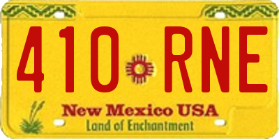 NM license plate 410RNE