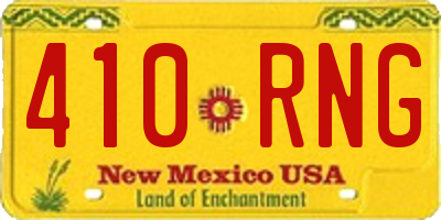 NM license plate 410RNG