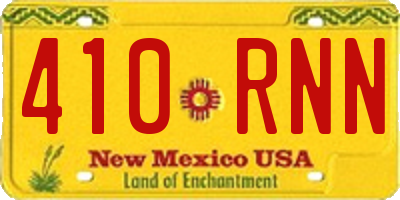 NM license plate 410RNN