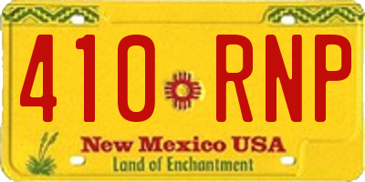 NM license plate 410RNP