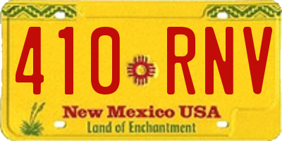 NM license plate 410RNV