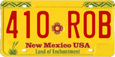 NM license plate 410ROB