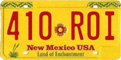 NM license plate 410ROI