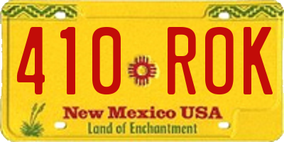 NM license plate 410ROK