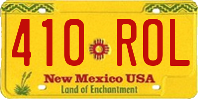NM license plate 410ROL