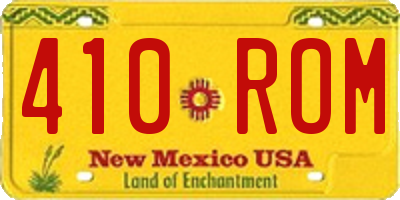 NM license plate 410ROM