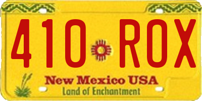 NM license plate 410ROX