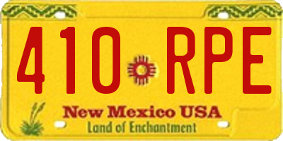 NM license plate 410RPE