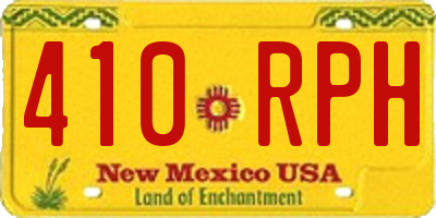 NM license plate 410RPH
