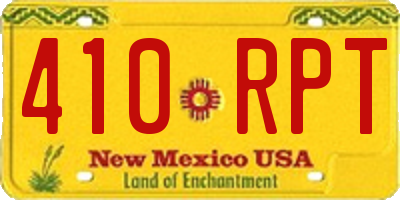 NM license plate 410RPT