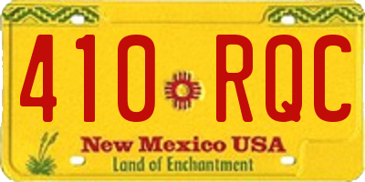 NM license plate 410RQC