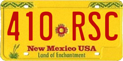 NM license plate 410RSC