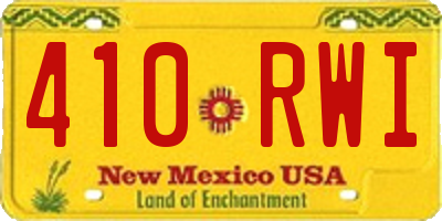NM license plate 410RWI