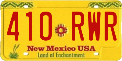 NM license plate 410RWR