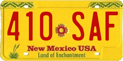 NM license plate 410SAF