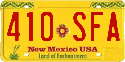 NM license plate 410SFA