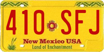NM license plate 410SFJ