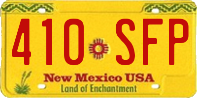 NM license plate 410SFP