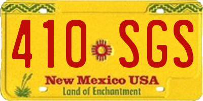NM license plate 410SGS