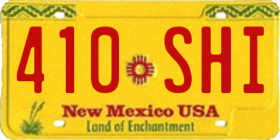 NM license plate 410SHI