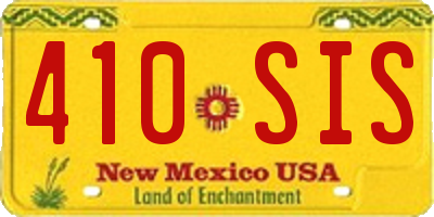 NM license plate 410SIS