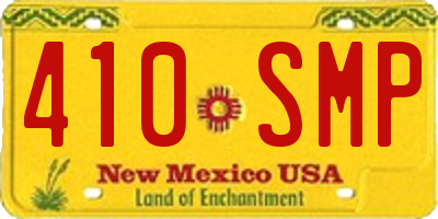 NM license plate 410SMP
