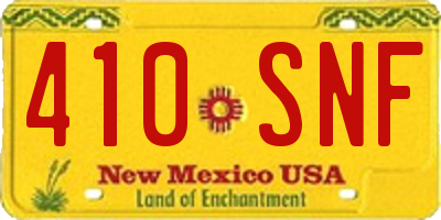 NM license plate 410SNF