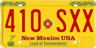 NM license plate 410SXX
