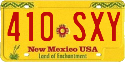 NM license plate 410SXY