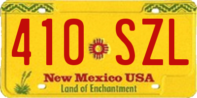 NM license plate 410SZL