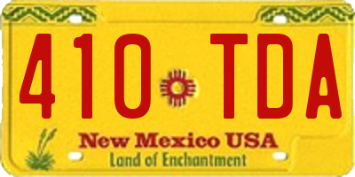 NM license plate 410TDA