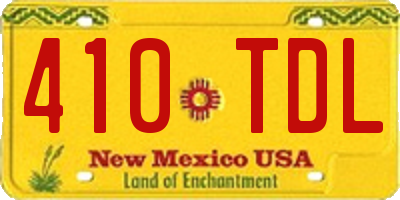 NM license plate 410TDL