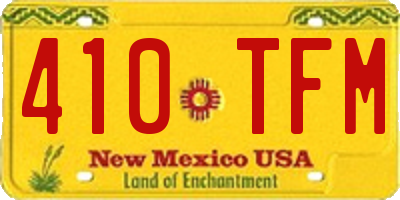 NM license plate 410TFM
