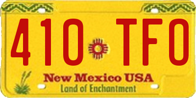 NM license plate 410TFO
