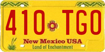 NM license plate 410TGO