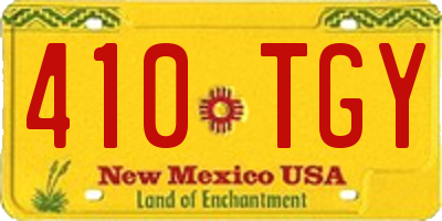 NM license plate 410TGY