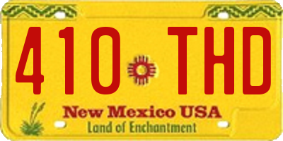 NM license plate 410THD