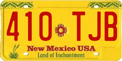 NM license plate 410TJB