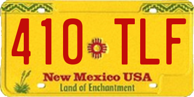 NM license plate 410TLF