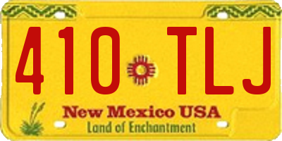 NM license plate 410TLJ