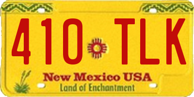 NM license plate 410TLK