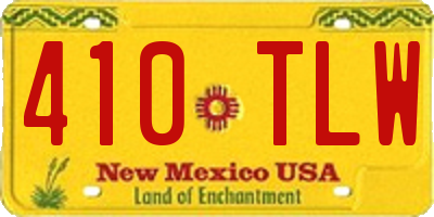 NM license plate 410TLW