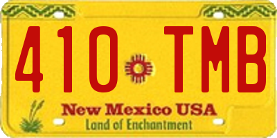 NM license plate 410TMB