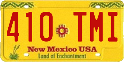 NM license plate 410TMI